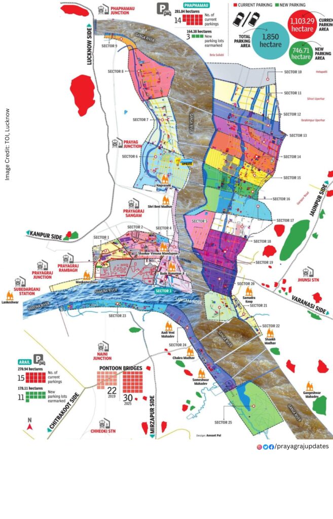 Download Latest Kumbh mela 2025 map sector wise in complete details with routes in HD & PDF